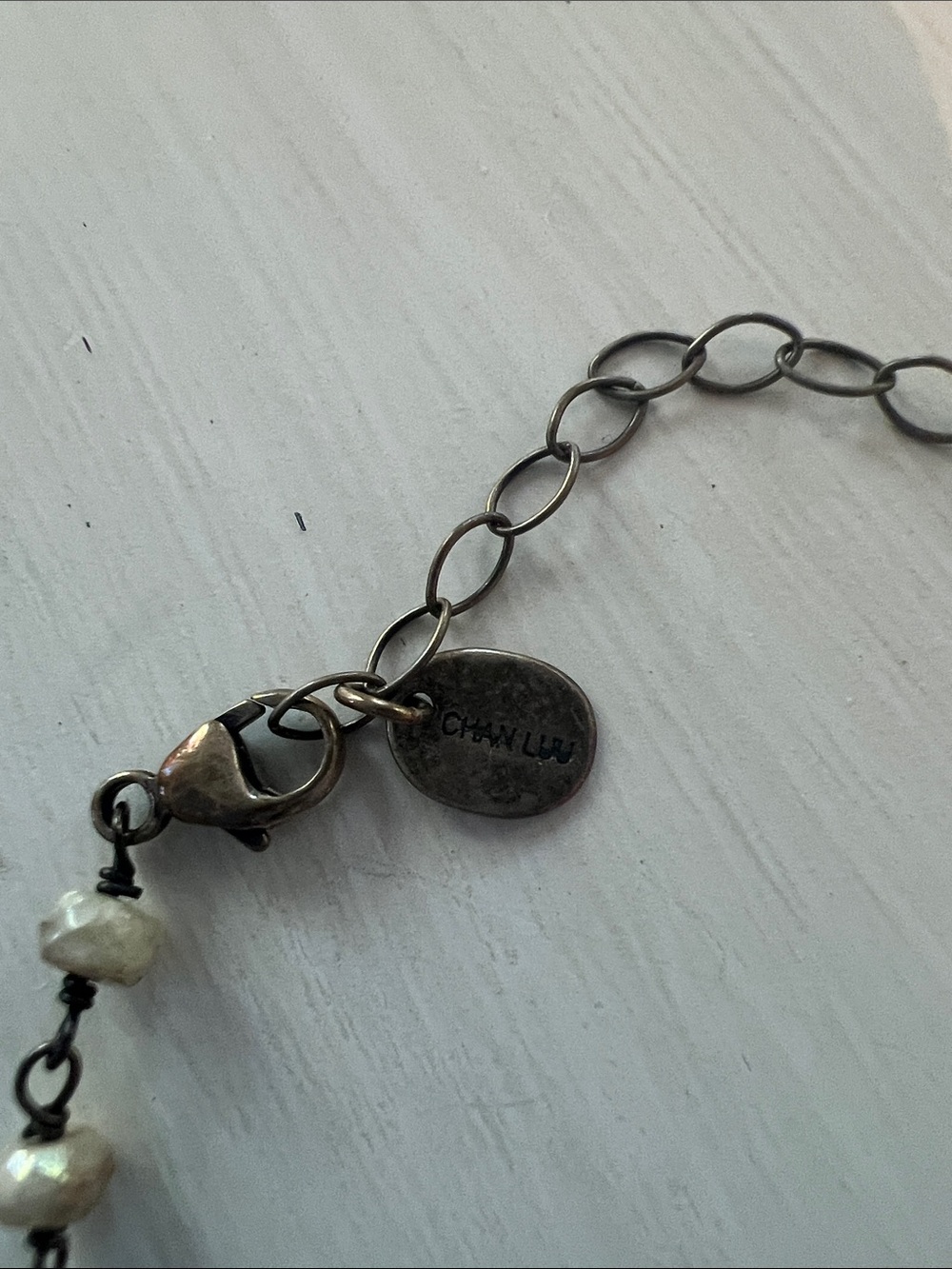 Handcrafted Gray Agate Slice Beaded Necklace - Unbranded - Picture 2 of 5